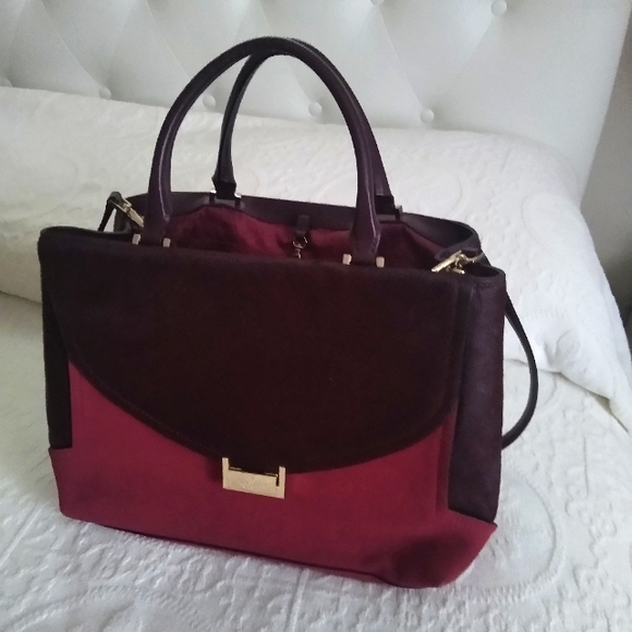 kate spade Handbags - Kate Spade Mira Street Haircalf & Suede Taiden Satchel, Red Plum / Bordeaux
